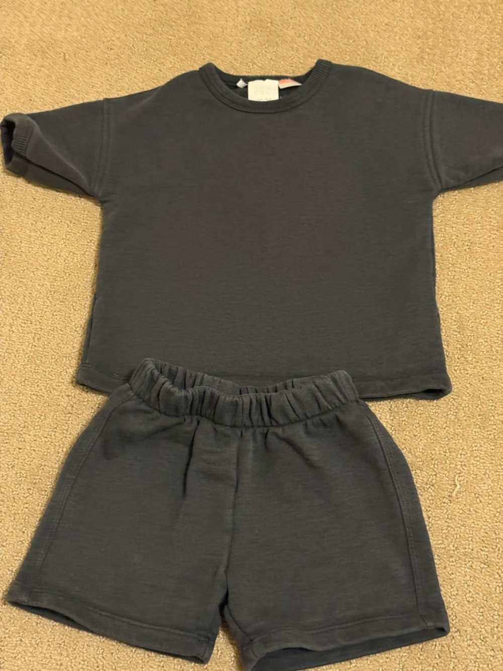 Zara Kids Dark Gray Sweatshirt & Shorts Set